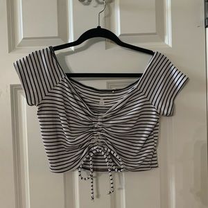 Striped Cinched Crop Top
